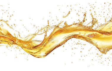 Poster - PNG Golden liquid splash on white