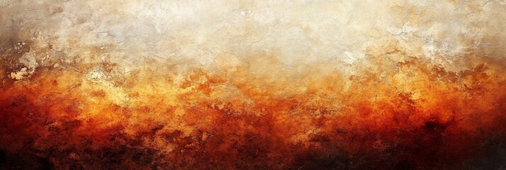 Poster - A warm, abstract background features rich shades of orange and gold, evoking the feeling of a sunset in a serene setting