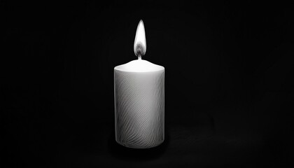 Wall Mural - candle in the dark grayscale drawing