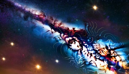 stars and nebula in outer space constellation galaxy in universe cosmos background