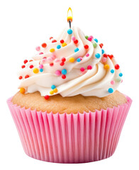 Sticker - PNG Cupcake birthday dessert candle icing.