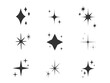 © Svetlana - Shining Stars icon Collection. Sparkle Starburst. Blinking spark. Twinkle star shape. Magic light Glint Flash effect. Vector illustration