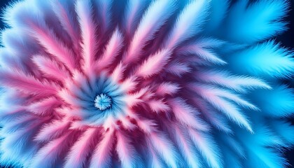 Canvas Print - fuzzy star in blue and pink an abstract fractal image with a fuzzy star design in blue and pink