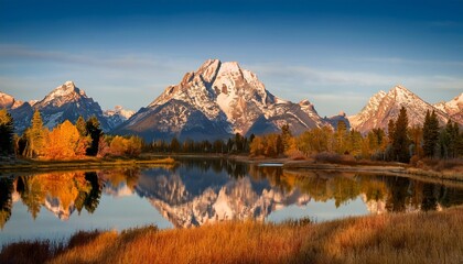 grand tetons and reflection