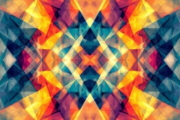 Abstract Geometric Pattern with Vibrant Colors created with Generative AI