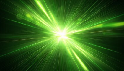 Wall Mural - abstract green light overlays burst effect with digital lens flare ai generated image