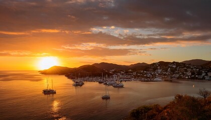 Wall Mural - warm sunset over avalon bay