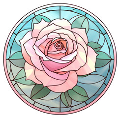 Canvas Print - PNG Glass rose flower plant stained glass.