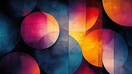 Wall Mural - Colorful geometric abstract design with intricate patterns that create a captivating visual effect wallpaper