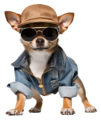 Canvas Print - PNG Sunglasses chihuahua mammal animal.