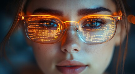  AI cyber security concept. Female IT Computer specialist analyzing artificial intelligence cyber threats to consumer data & privacy breach. Software developer using code & ethical hacking 
