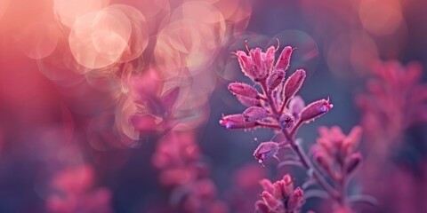 Canvas Print - Vertical Images of Pink Kangaroo Paw Flowers