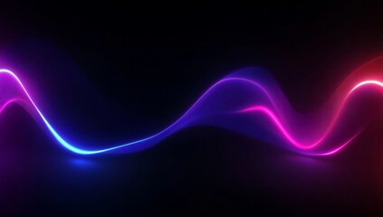 neon background with glowing wave lines. Glowing light effect