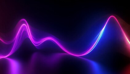 neon background with glowing wave lines. Glowing light effect