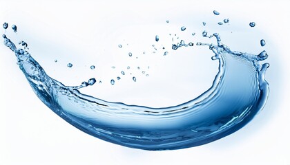 rounded splash of blue water isolated on white background generative ai