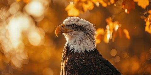 Sticker - Bald eagle Haliaeetus leucocephalus in selective focus