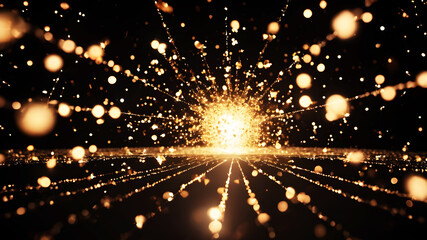 Wall Mural - a cluster of digital particles forming a 3d scatter plot against a black background