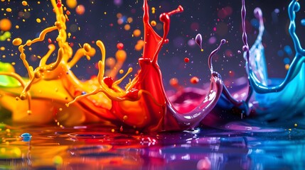 Wall Mural - vibrant image showing a colorful array of paint streaks