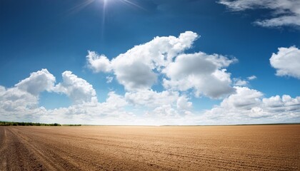 sunny sky background whith clouds and ground