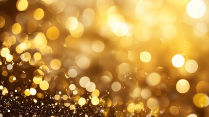 Poster - Golden Bokeh Lights Background