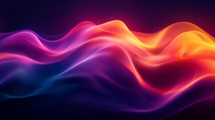 Poster - Abstract Waves of Neon Light