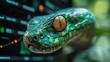 © Natasha  - Close-up of a snake with digital patterns in its eye.