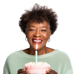 Poster - PNG Birthday candles laughing blowing dessert.