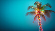 © Blue_Utilities - Majestic palm tree adorned with festive lights under a clear sky