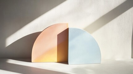 Wall Mural - Two small, colorful bookends are sitting on a white surface