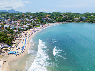 Beach Full of Tourists in Sayulita, Nayarit. Mexico