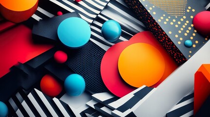 Modern glossy pattern design with colorful abstract geometric shapes wallpaper