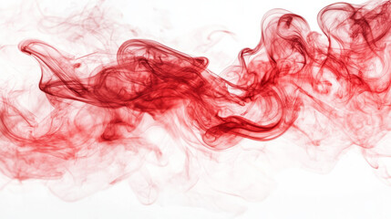 Wall Mural - Red smoke on white background,png