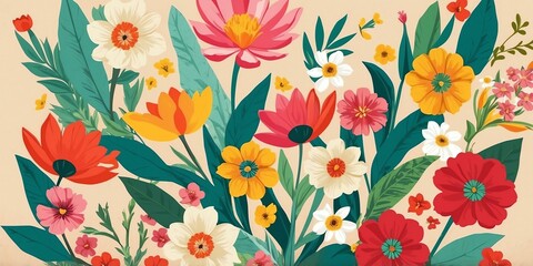 Wall Mural - nowruz themed retro vibes in a cutandpaste background