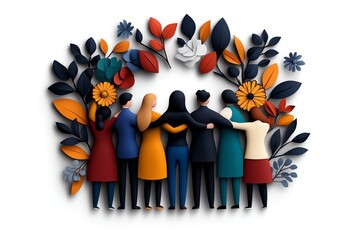 Charity as a celebration of humanity, illustrated with warm, inviting colors and images of people embracing diversity