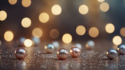 Sticker - close up of a christmas decorations, water drops on a leaf