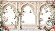 © Aisha - Mughal Garden illustration,Mughal Garden elements collection,Mughal Garden wedding invitation,Mughal Garden frame