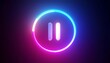 © Malon - neon glowing pause button