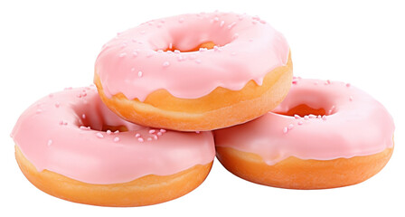 Sticker - PNG Glazed donuts food white background confectionery.