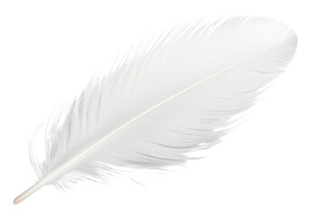 Sticker - PNG White feather white background lightweight accessories.