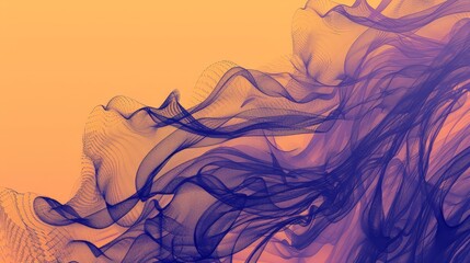 Poster - Abstract Orange and Purple Swirling Lines Background.