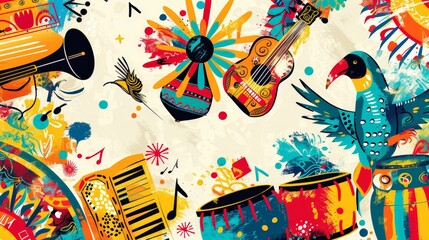 Poster - Colorful Abstract Music Background.