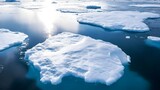 Vast Expanse of Drifting Ice Floes in the Polar Ocean Amid Climate Change
