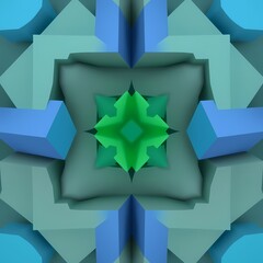 Poster - abstract blue star