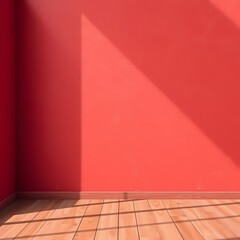 Wall Mural - empty room with red wall