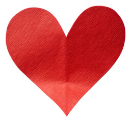 Sticker - PNG Heart paper red white background.