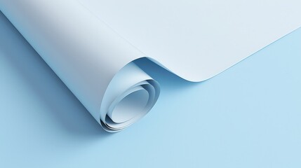 Wall Mural - Abstract blue paper roll background.