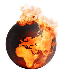 Canvas Print - PNG Planet space globe fire.