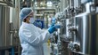 © Thanthara - Lab technician monitors bioreactor vessels in pharmaceutical production showcasing biotech aspect. Concept Pharmaceutical Production, Bioreactor Monitoring, Lab Technician, Biotech