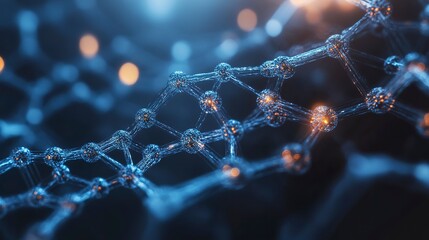 Wall Mural - genetic engineering and molecular structure, hexagon dna network, science chemical and biotechnology