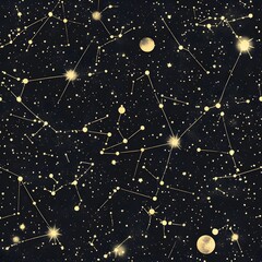 105. **generate a seamless pattern of delicate, celestial constellations in a dark, starry backgroun